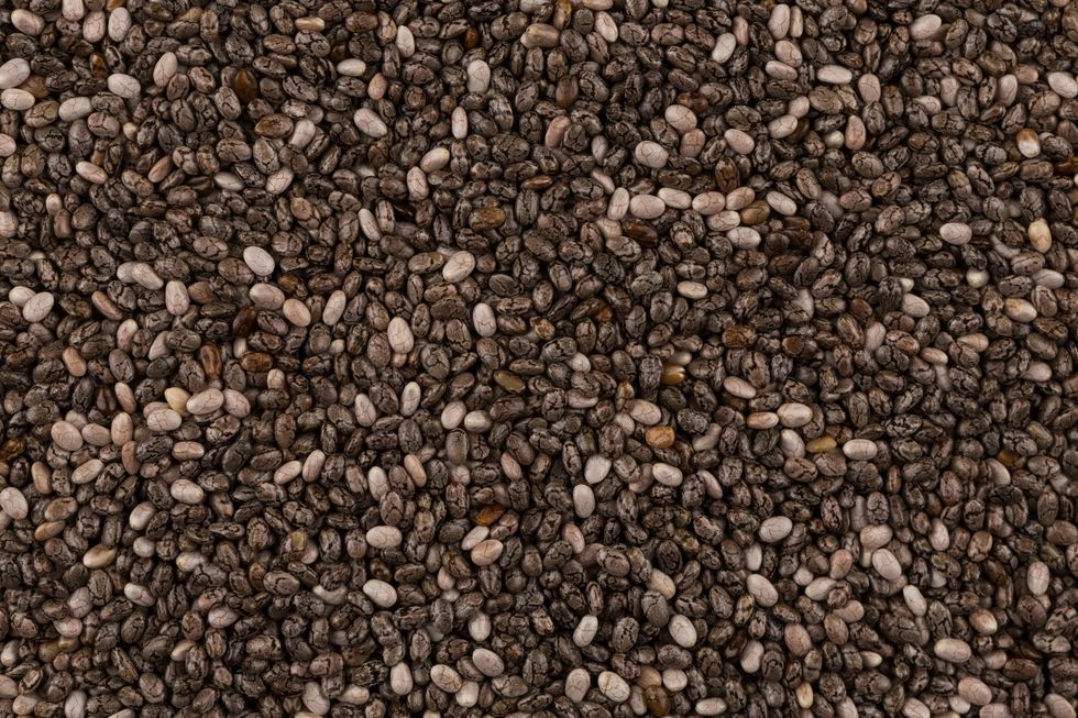 top view on chia seeds can be used for background