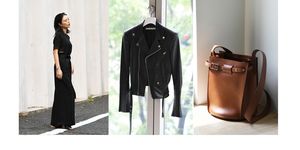 Clothing, Black, Outerwear, Coat, Brown, Fashion, Overcoat, Footwear, Trench coat, Street fashion, 