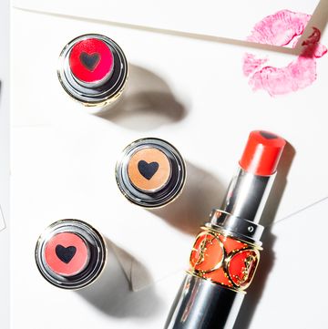 Product, Pink, Red, Beauty, Lipstick, Lip, Cosmetics, Material property, Lip gloss, Font, 