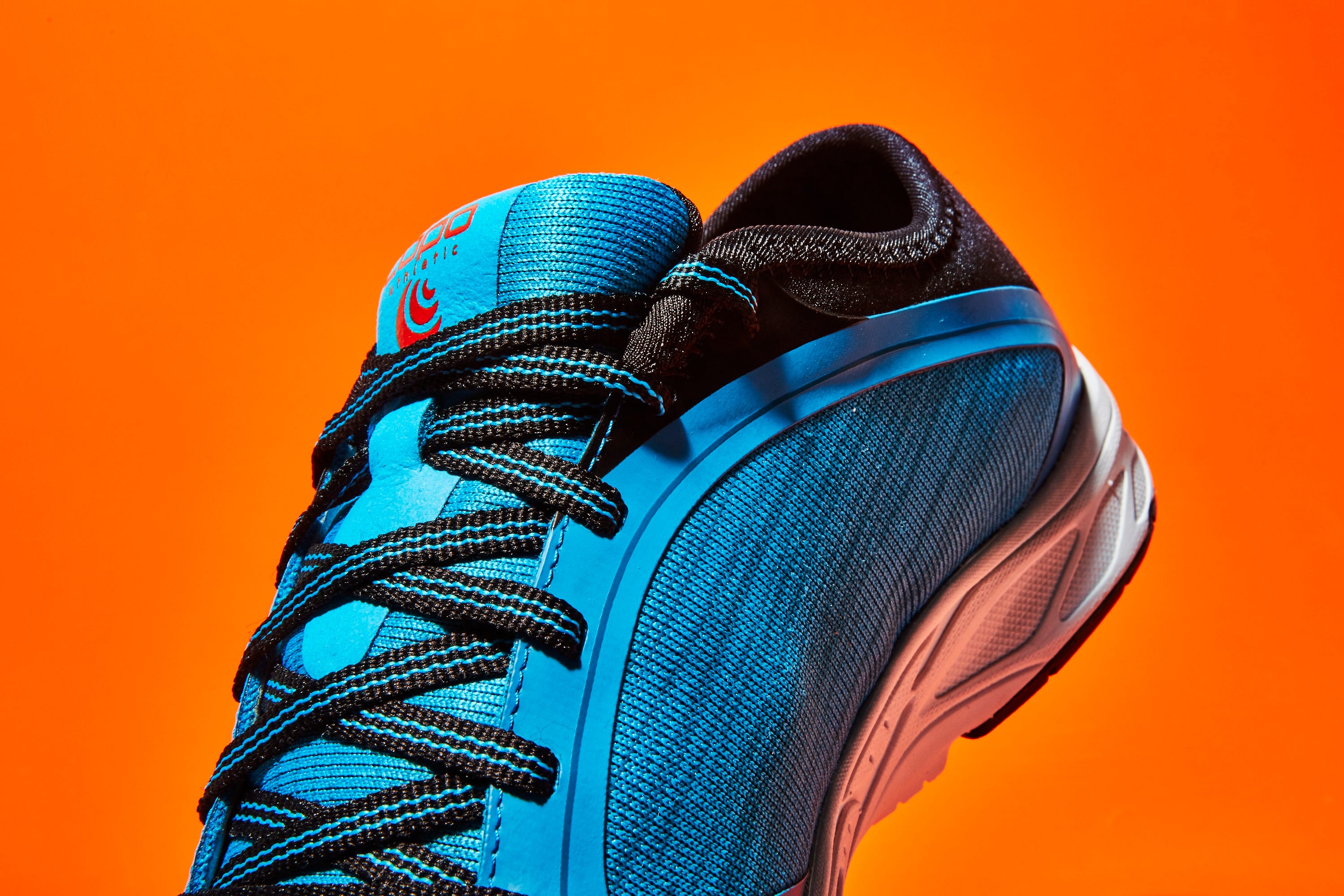 Shoe, Footwear, Blue, Orange, Electric blue, Outdoor shoe, Running shoe, Cobalt blue, Athletic shoe, Sneakers, 