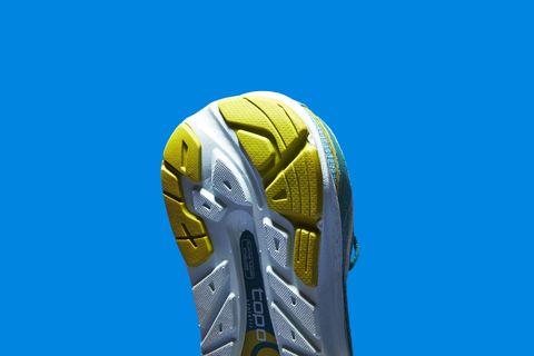 Footwear, Yellow, Shoe, Electric blue, Helmet, Personal protective equipment, Athletic shoe, 