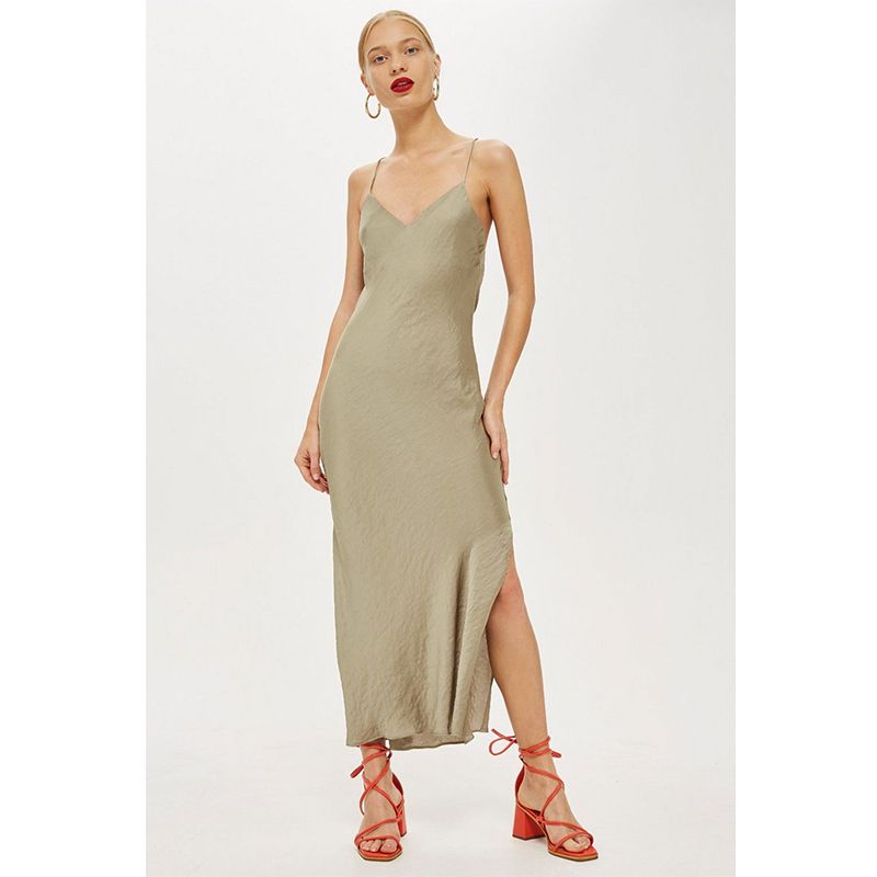 Topshop khaki clearance slip dress