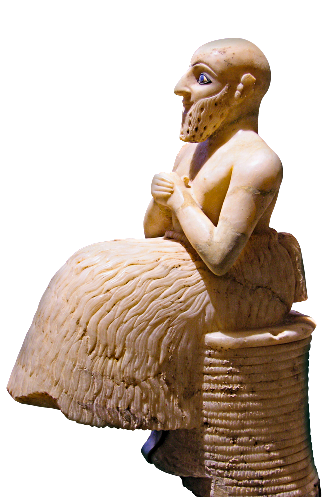 Een beeldje van nubanda EbihIl ca 2400 vC gevonden in de tempel van Isjtar in Mari Syri