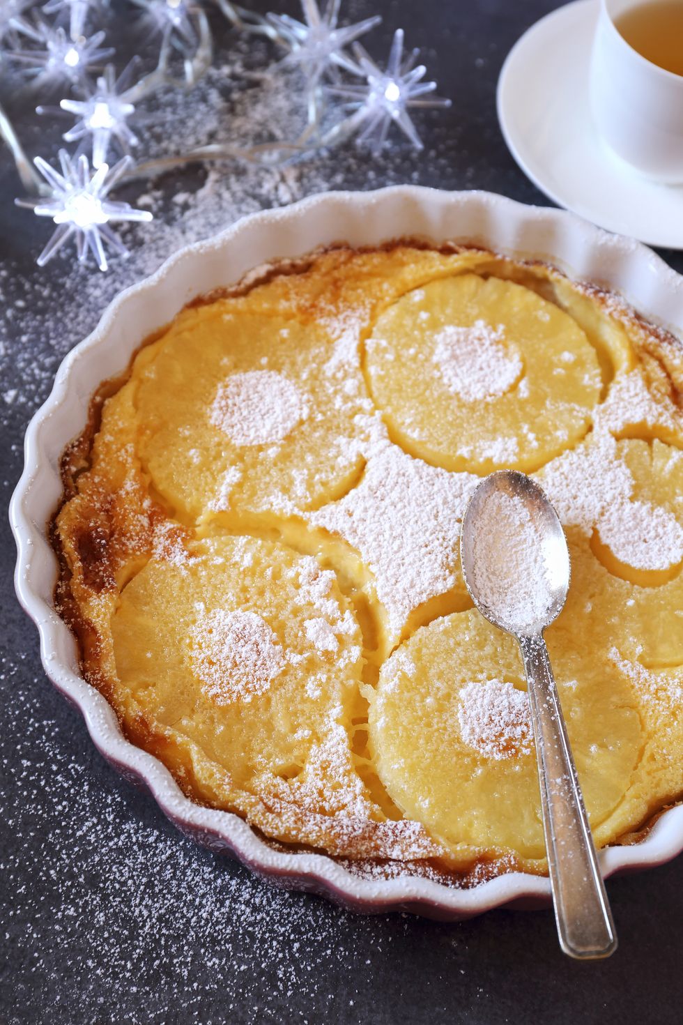 Pineapple clafoutis for holiday dessert