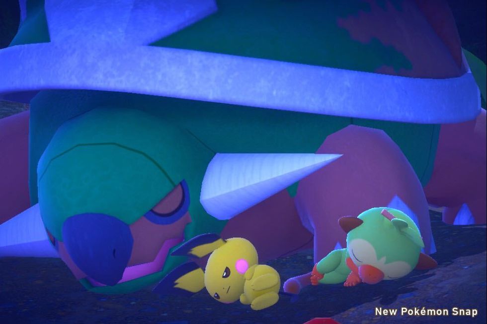 torterra, pichu and grookey napping