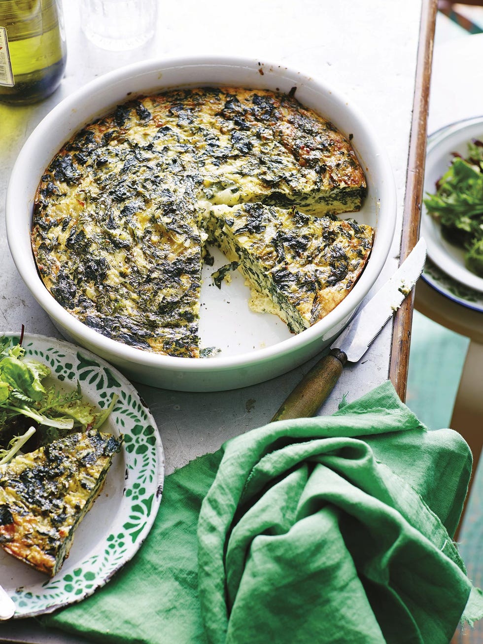 tortilla de espinacas y cebolla