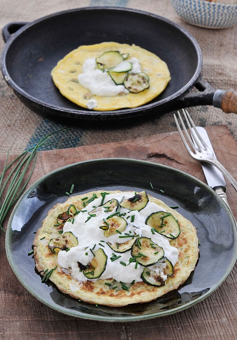 tortilla de queso y calabacín