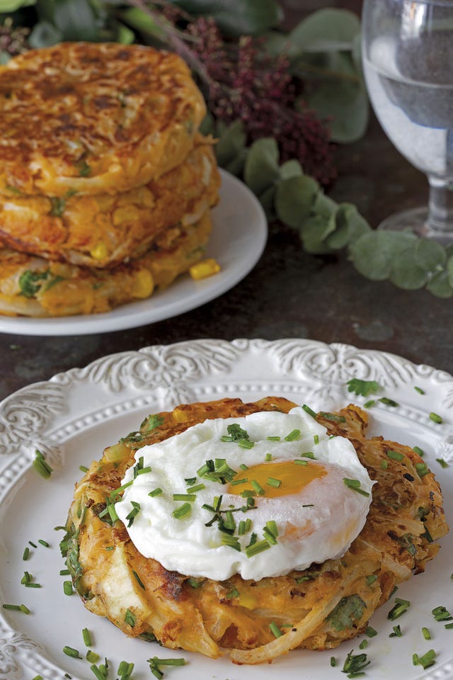tortitas de maíz y kimchi