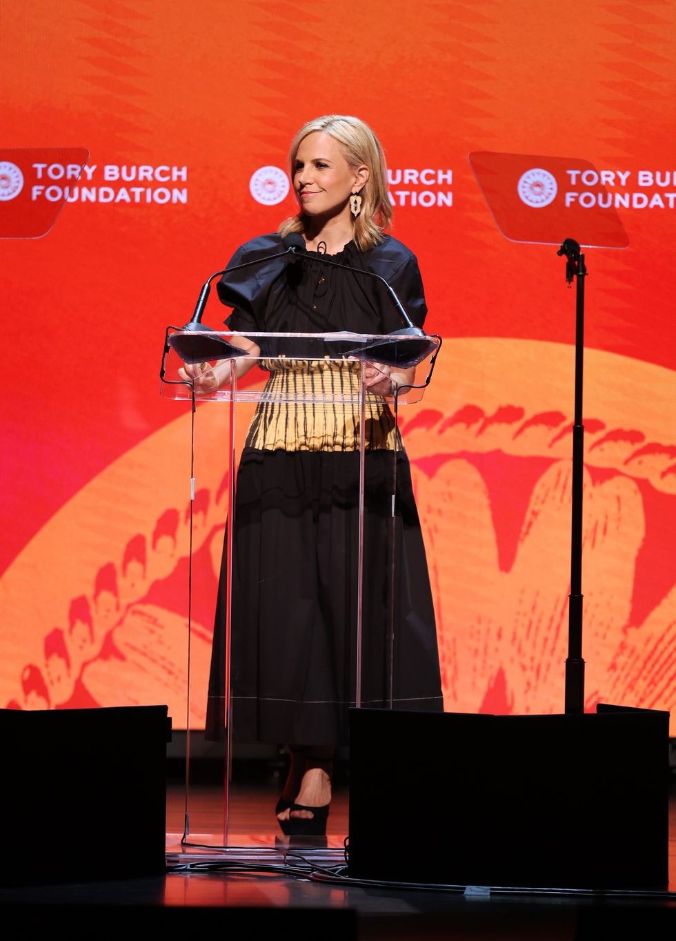 tory burch speaks onstage at the 2022 embrace ambition summit