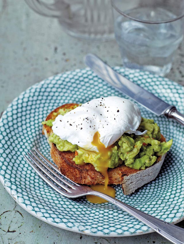 tostadas de aguacate con huevo escalfado