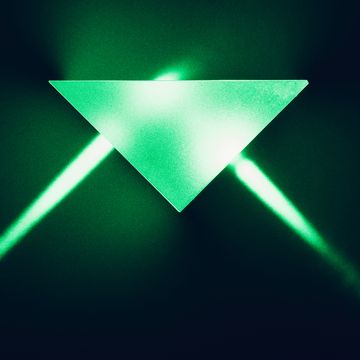 total internal reflection of green laser light passing a prism