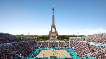 eiffel tower beach volleyball paris 2024 games