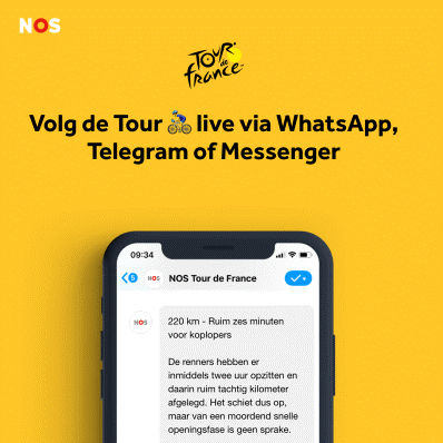 volg de tour live via whatsapp, messenger en telegram
