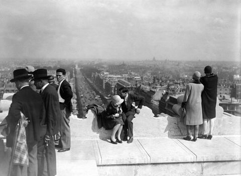 Tourists On Top Of The Arc De Triomphe