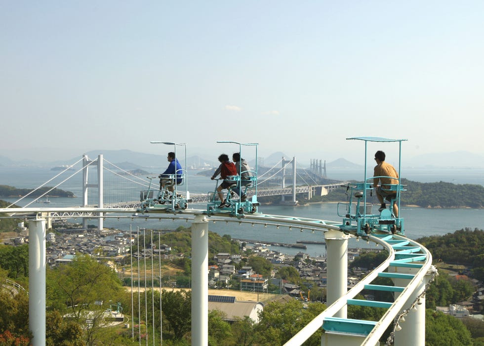 pedal powered sky cycle roller coaster attract visitors