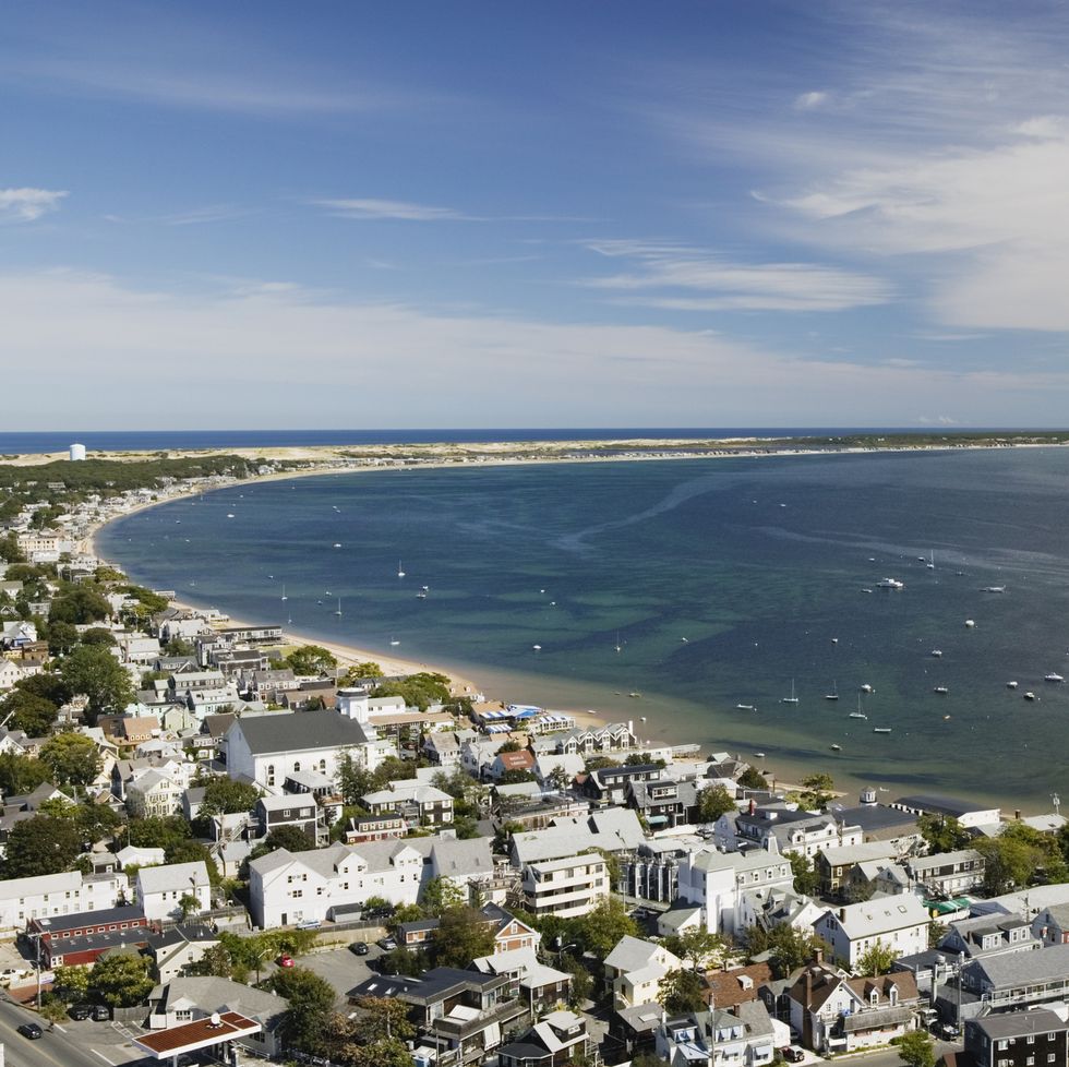town view with curve of cape cod from pilgrim monument