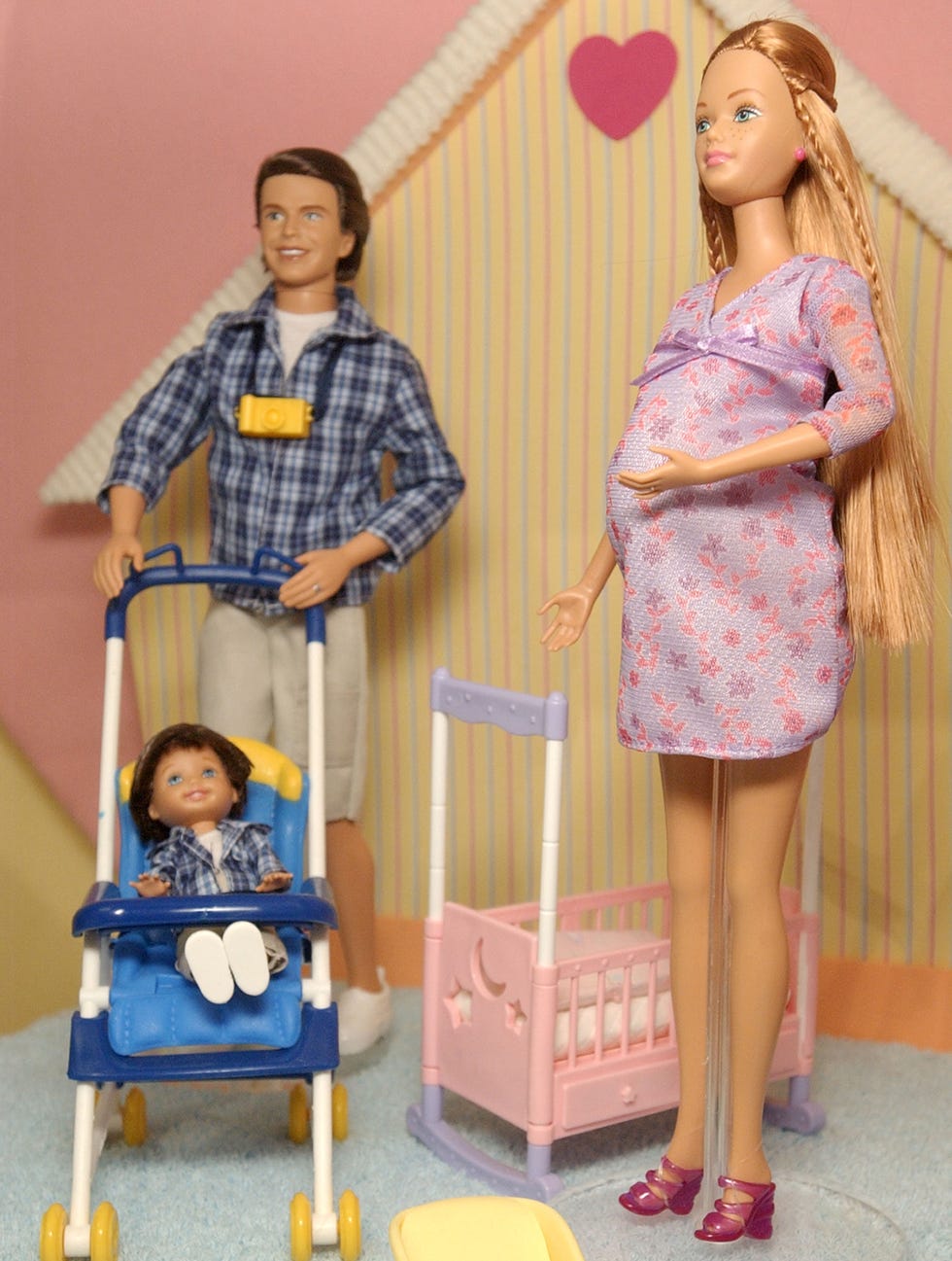 Barbie Happy Family Pregnant Mom Midge Doll Set - Dad, Girl, and Baby Toys  for