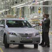 Toyota Camry Russia plant a toyota camry car is seen in front of t