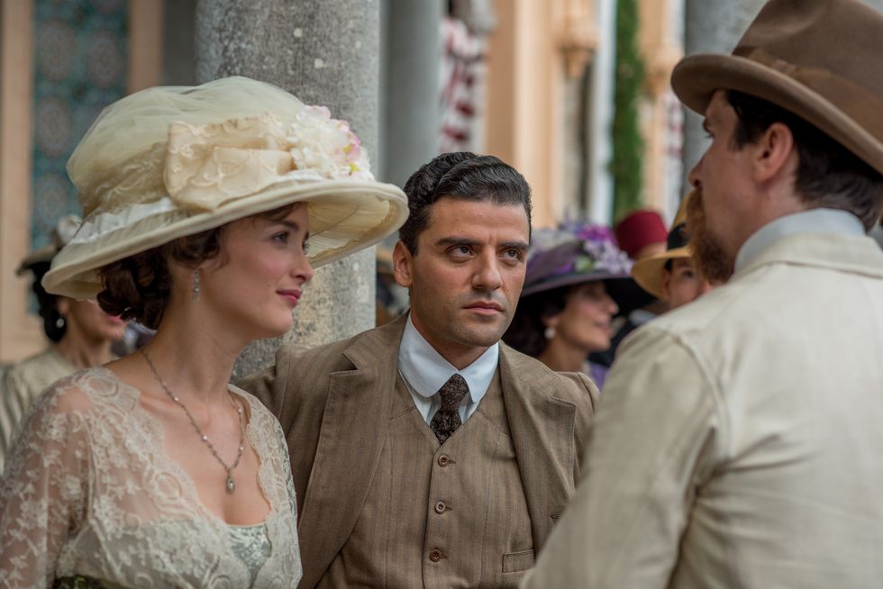 ​Charlotte Le Bon, Oscar Isaac, and Christian Bale in The Promise. 