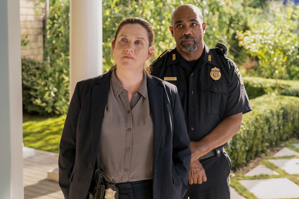 the perfect couple l to r donna lynne champlin as nikki henry, michael beach as dan carter in episode 106 of the perfect couple cr liam daniel netflix 2024