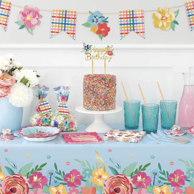 Pastel Blue Plastic Table Cover Roll - Party Warehouse