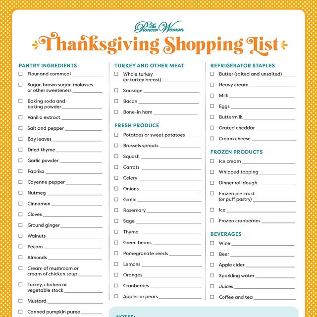 The Best Thanksgiving Shopping List, Including a Free Printable
