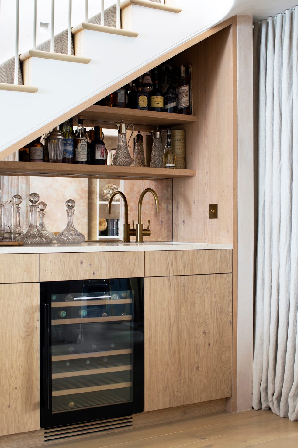 home bar under stairs