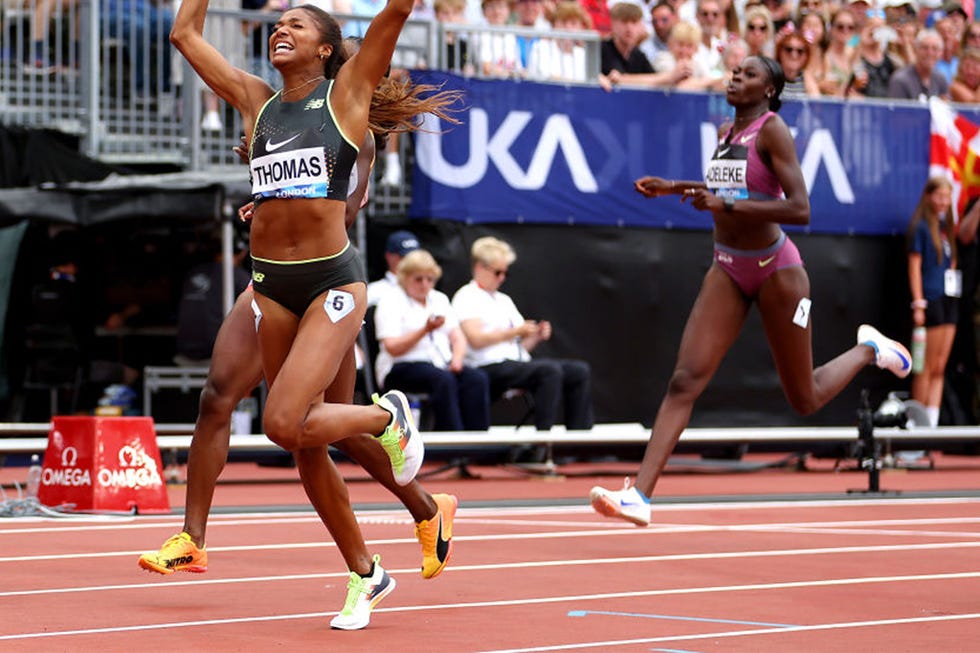 women running on a track