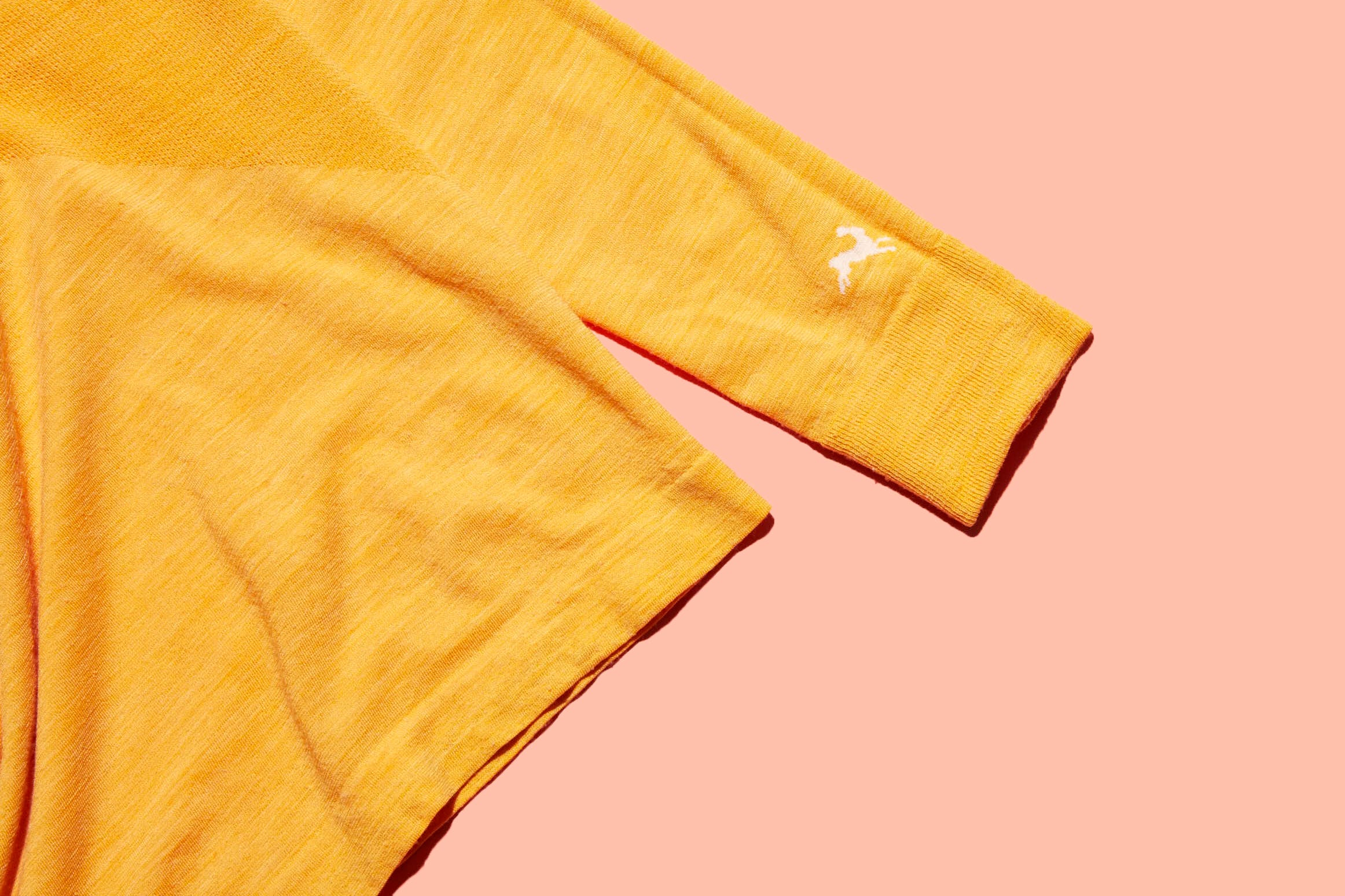 Yellow, Textile, T-shirt, 
