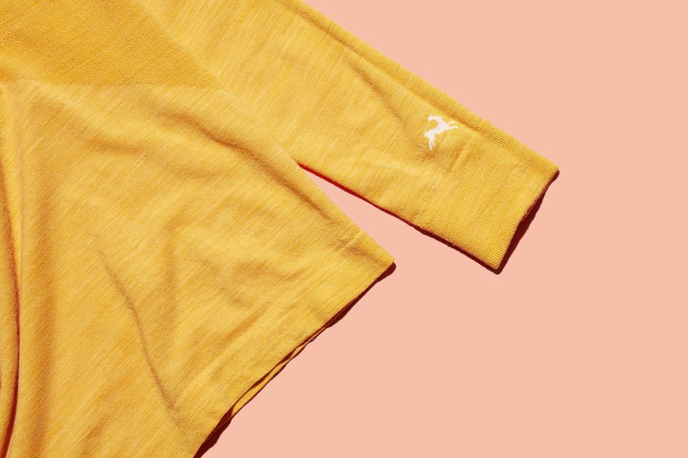 Yellow, Textile, T-shirt, 