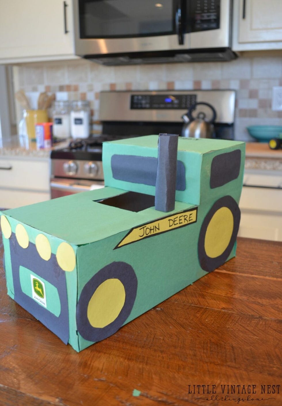 green tractor valentine box