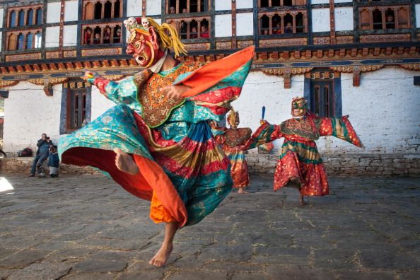 Traditonal Bhutanese masked dancer
