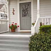 Traditional Front Porch with Geraniums