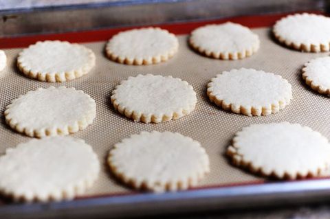 irish shortbread cookies on baking sheet