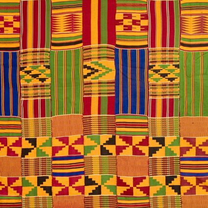 ghana traditional kente cloth detail of large panel border