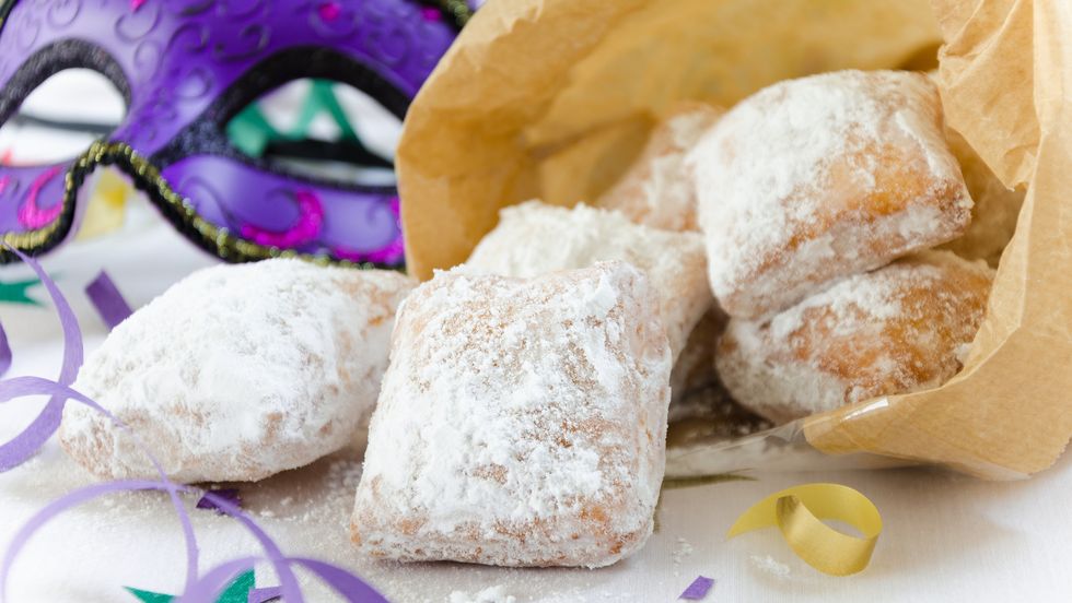 traditional new orleans beignets served for mardi gras