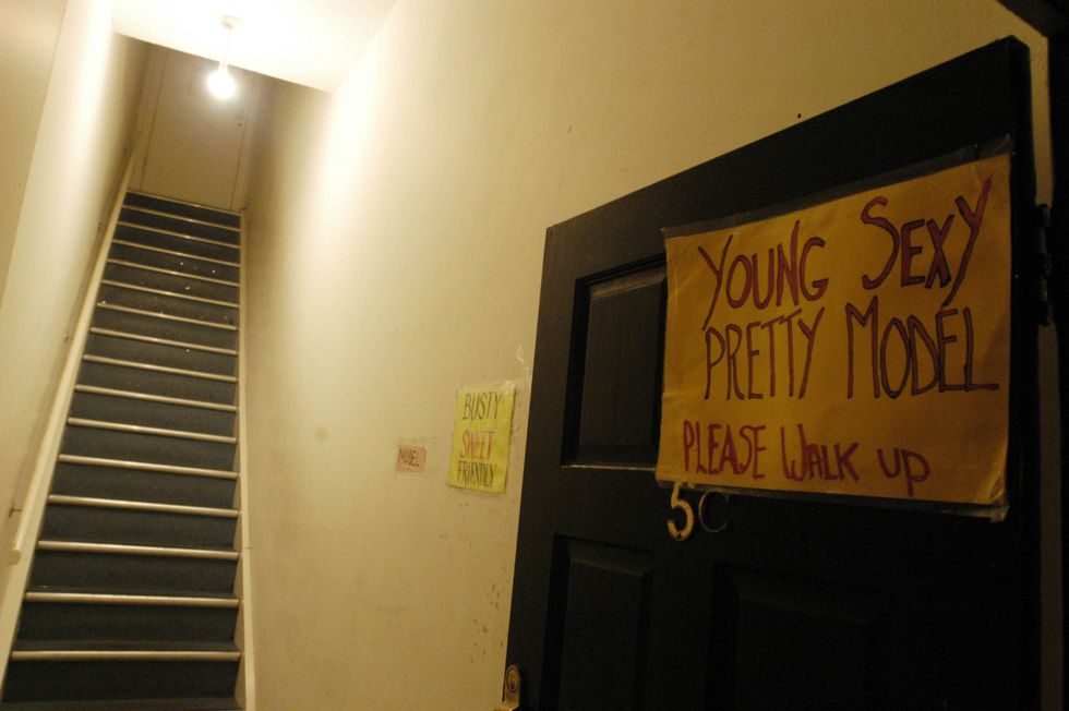 Entrance to a prostitute's appartment, London UK