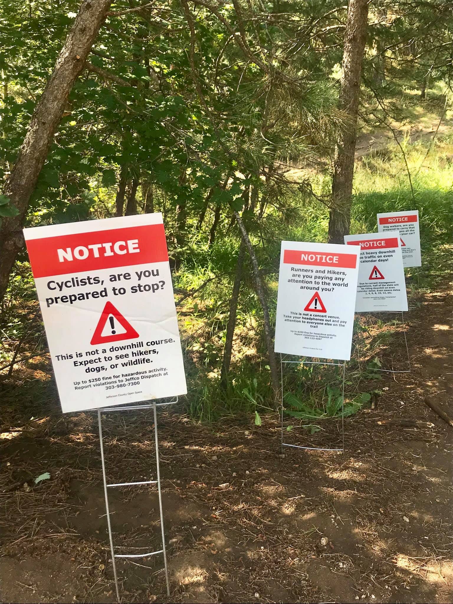 mountain biking sign