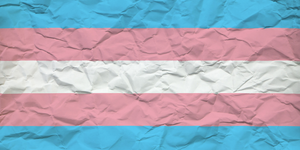 crumpled trans flag