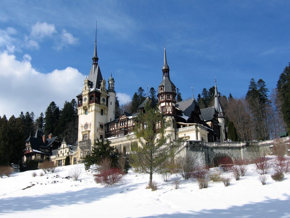 peles castle from sinaia, romania, eastern europe