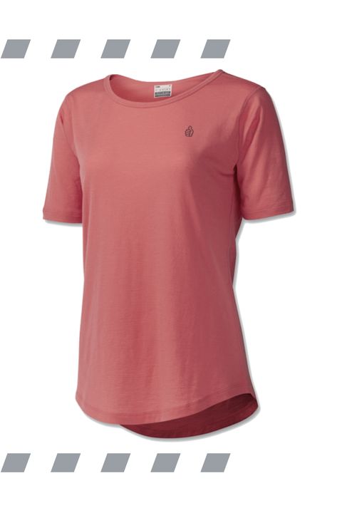 Clothing, T-shirt, White, Pink, Red, Sleeve, Active shirt, Shoulder, Neck, Top, 