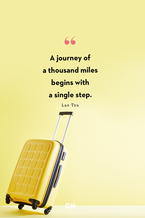 travel quote slide with a yellow rolling suitcase