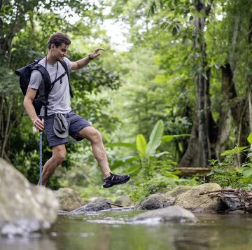 traveling backpacker hiking