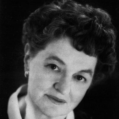 P.L. Travers, the childrens book author, shown in this 1966 handout file picture, who created Mary Poppins but frowned on the Disney film about the irrepressible English nanny, has died at age 96. Travers died Tuesday at her London home, her family said. The cause of death was not announced.  Mary Poppins,  published in 1934, is the story of a nanny in Edwardian London. Down to earth, sometimes astringent, she dazzles her two young charges by making medicine taste like candy, sliding up bannisters - and unpacking her belongings from an empty carpet bag. (AP Photo)