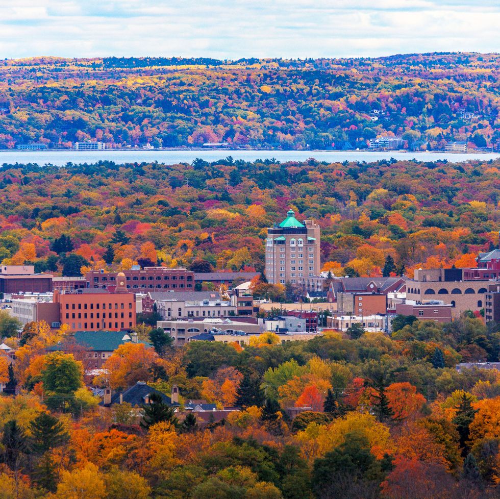 traverse city michigan downtown in the fall