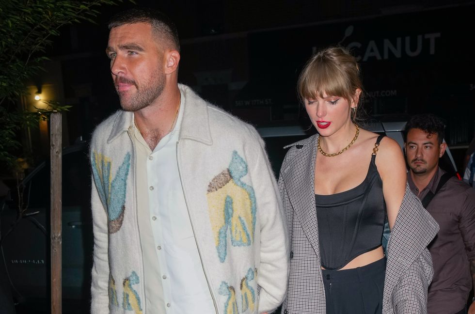 travis kelce and taylor swift in new york on october 15, 2023