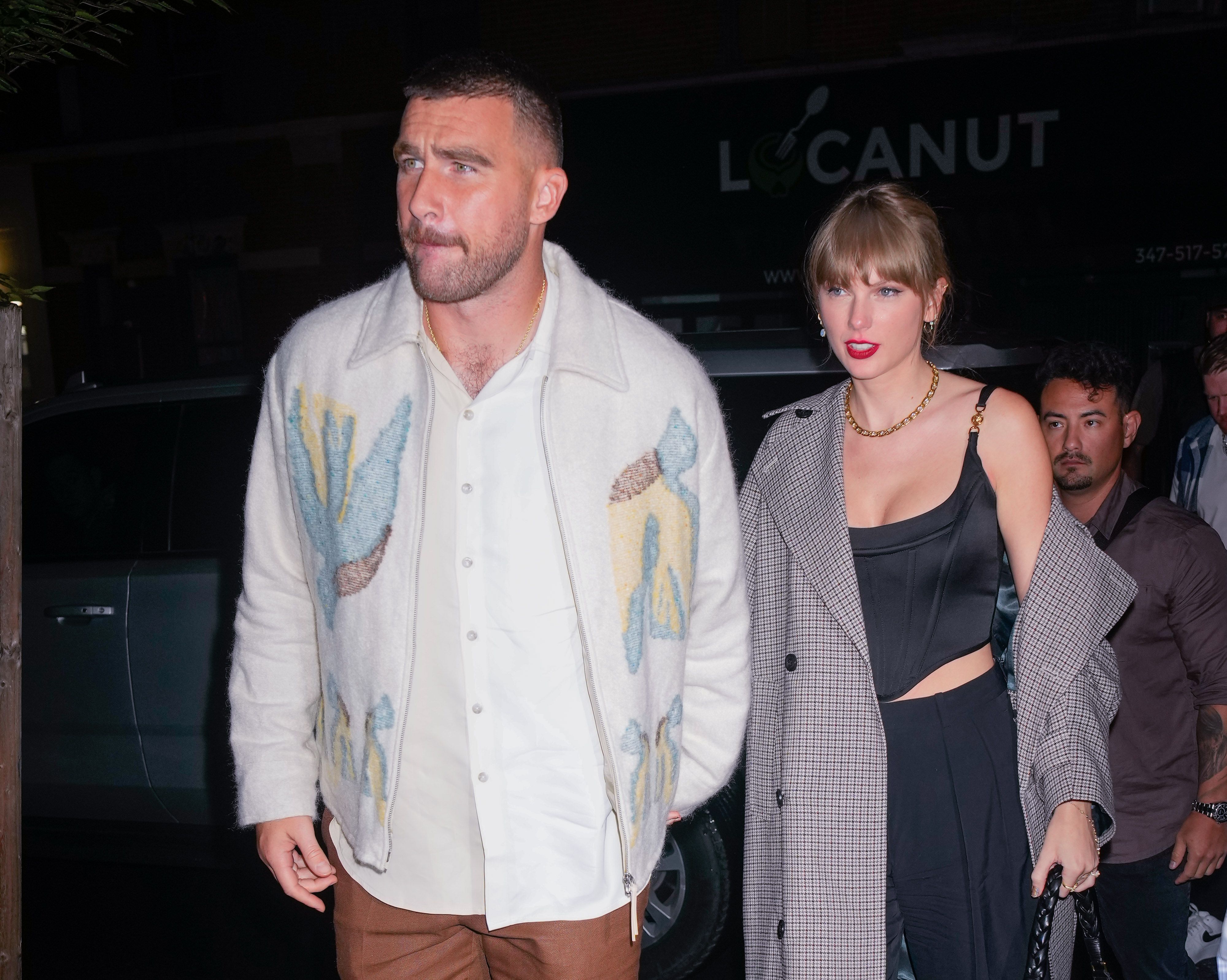 Taylor Swift Wears an Aupen Handbag on Date Night With Travis Kelce