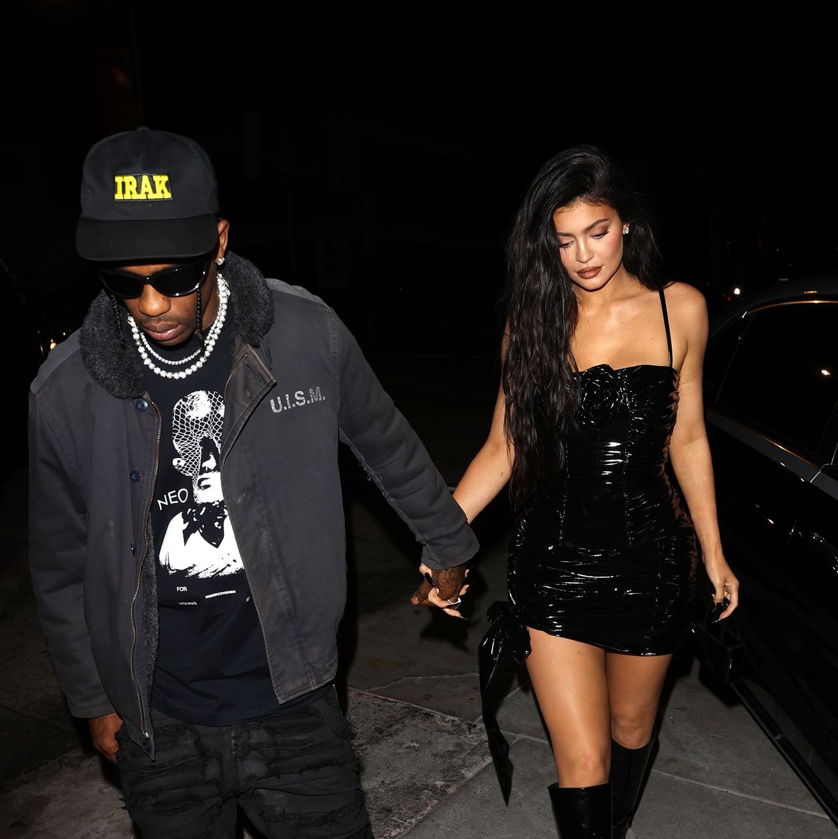 Kylie Jenner Dresses Up in Leather & Boots for Dinner With Lori
