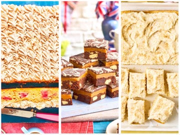 three types of desserts displayed side by side