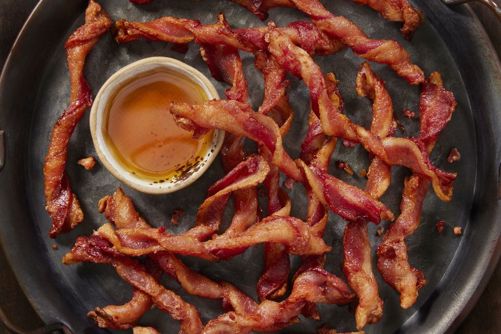 spiraled thick cut bacon with maple syrup sauce made famous on social media